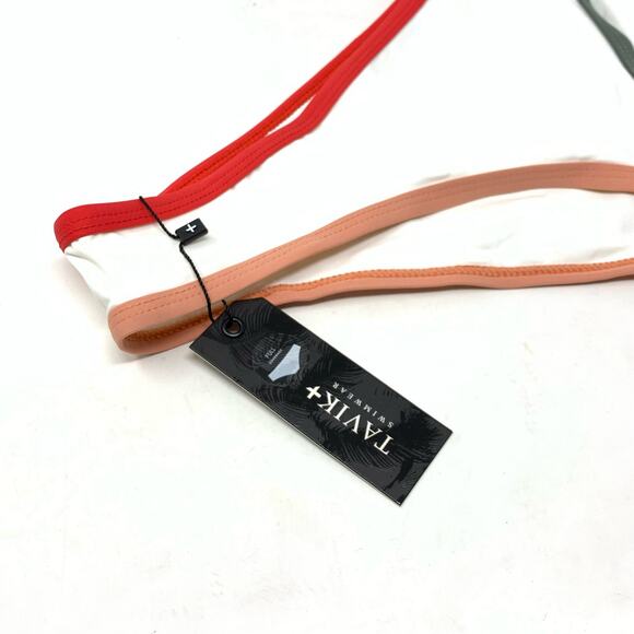 Tavik Jayden Full Swim Bottom Color Blocked White Hibiscus Size Large NEW - Picture 3 of 8